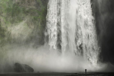 Low angle view of waterfall