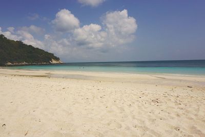 Scenic view of beach against sky