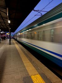 Train at railroad station platform