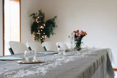 Chairs and table at home during christmas