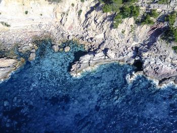 High angle view of rippled water