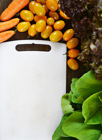 High angle view of fruits on table