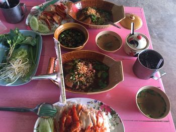 Close-up of food served in plate