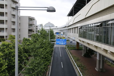 Road passing through city