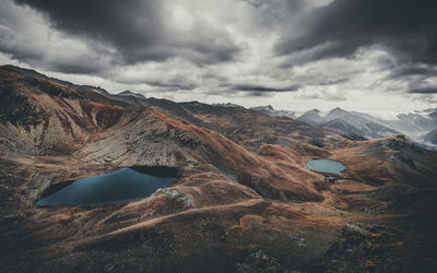 Scenic view of mountain range against sky