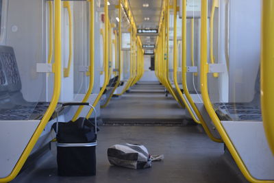 Empty seats in train