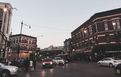 Cars parked on street