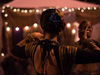 Close-up of illuminated christmas lights