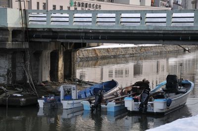 View of boats in water