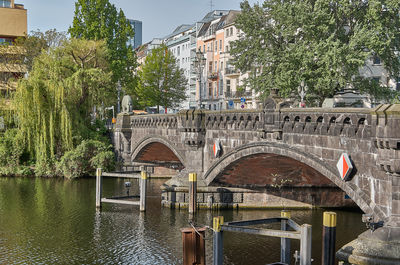 Bridge over river in city