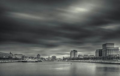 View of river against cloudy sky