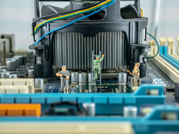 Close-up of machine part in factory