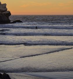 Scenic view of sea during sunset