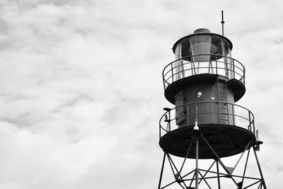 Low angle view of water tower against sky