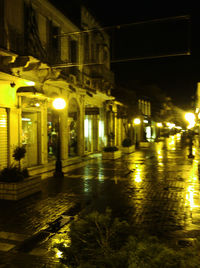 Illuminated street light at night