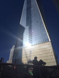 Low angle view of modern building against sky
