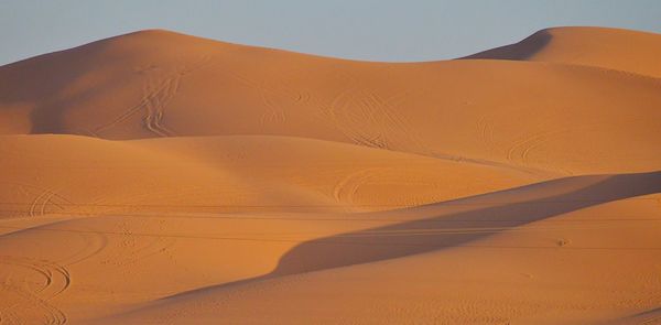 Sand dunes in a desert