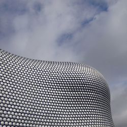 Low angle view of modern building against sky