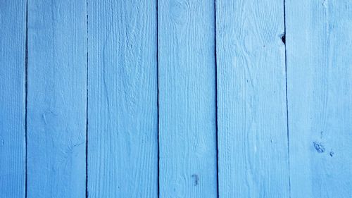 Close-up of blue wooden wall