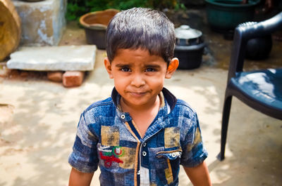 Portrait of cute boy smiling