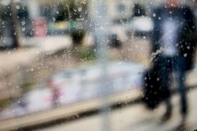 Reflection of car on glass window