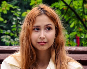 Close-up portrait of a beautiful young woman