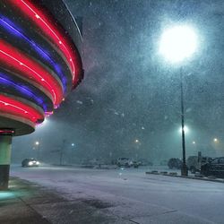 Illuminated street light at night