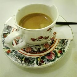 Close-up of tea served on table