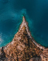 Directly above shot of rocky coastline