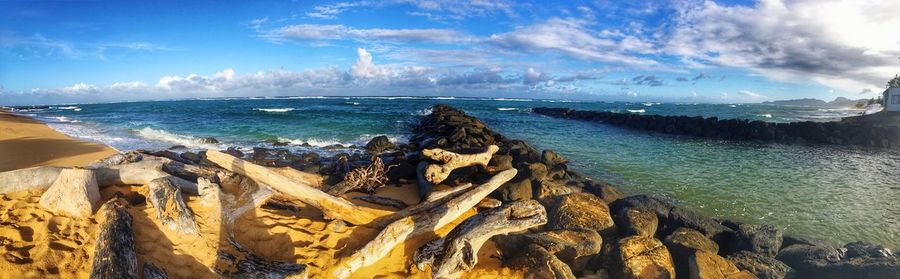 Panoramic view of sea against sky