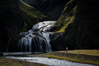 Scenic view of waterfall