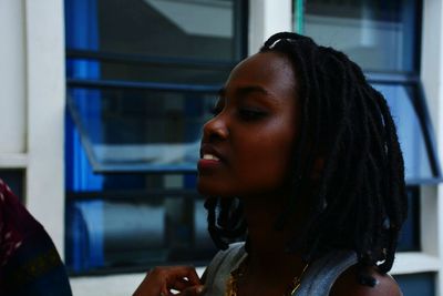 Young woman looking away