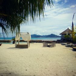 Scenic view of beach against sky