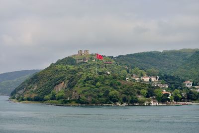 Scenic view of the sea against the sky of yaros castle