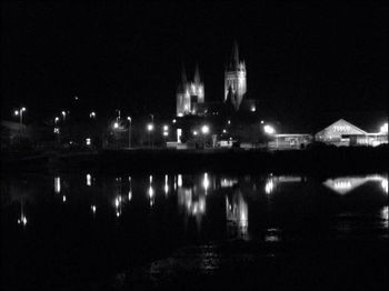 Illuminated city at night