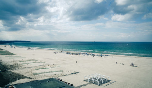 High angle view of beach against sky