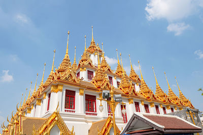 Low angle view of traditional building against sky