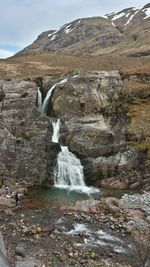 Scenic view of waterfall