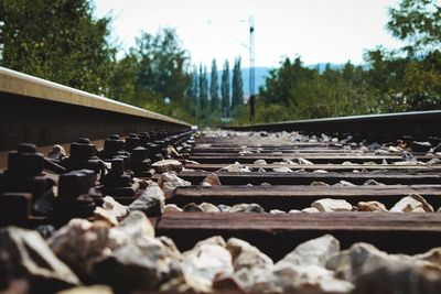 Close-up of railroad track