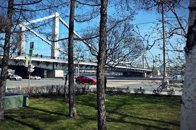 View of buildings against clear sky