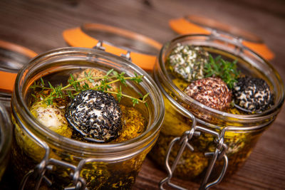 Close-up of food on table