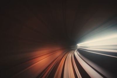 Illuminated light trails in tunnel