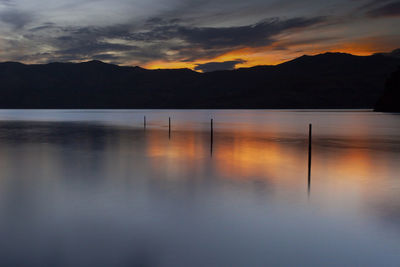 Dramatic sky over lake