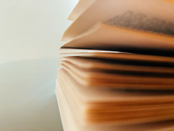 High angle view of books on table