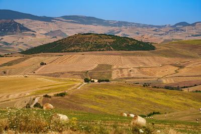 High angle view of landscape against sky