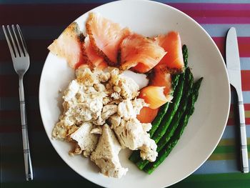 Close-up of salad in plate on table