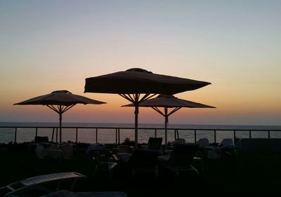 Scenic view of sea at sunset