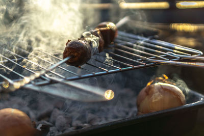 Food cooked on barbecue grill