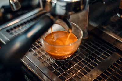 Close-up of coffee in factory