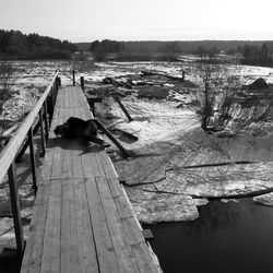 Panoramic view of pier on landscape